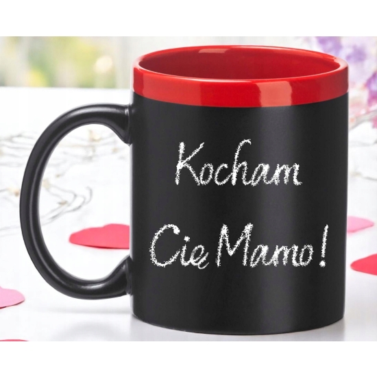 Kubek tablica tablicowy z kredą GRATIS pudełko prezentowe Czerwony